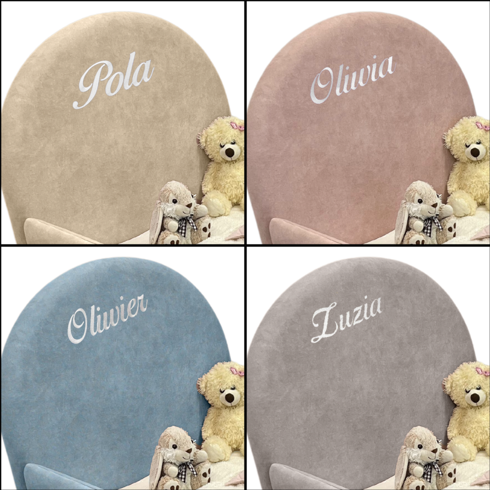 Łóżko z haftowanym imieniem dziecka