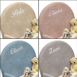 Łóżko z haftowanym imieniem dziecka